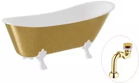 Vonia Besco Olaya Glam 160, Gold+Baltas, su sifonu Klik-klak Gold