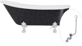 Vonia Besco Olaya Glam 160, Graphite+Chrome, su sifonu su persipylimu Klik-klak Chrome