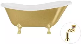 Vonia Besco Otylia Glam 160, Gold+Gold, su sifonu Klik-klak Gold