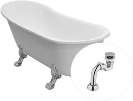Vonia Besco Olaya 160, Baltas+Chrome, su sifonu Klik-klak Chrome