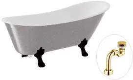 Vonia Besco Olaya Glam 160, Sidabrinis+Juodas, su sifonu Klik-klak Gold
