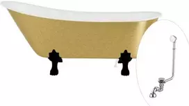Vonia Besco Olaya Glam 160, Gold+Juodas, su sifonu su persipylimu Klik-klak Chrome