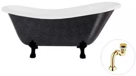 Vonia Besco Otylia Glam 160, Graphite+Juodas, su sifonu Klik-klak Gold