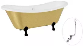 Vonia Besco Amelia Glam 190, Gold+Juodas, su sifonu su persipylimu Klik-klak Chrome