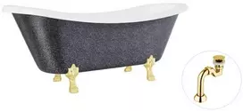Vonia Besco Amelia Glam 190, Graphite+Gold, su sifonu Klik-klak Gold