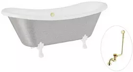 Vonia Besco Amelia Glam 190, Sidabrinis+Baltas, su sifonu su persipylimu Klik-klak Gold