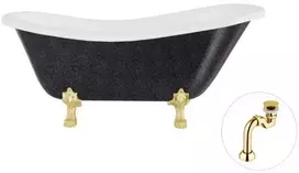 Vonia Besco Otylia Glam 160, Graphite+Gold, su sifonu Klik-klak Gold