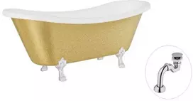 Vonia Besco Amelia Glam 190, Gold+Chrome, su sifonu Klik-klak Chrome