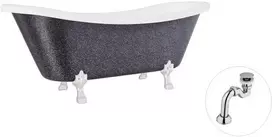 Vonia Besco Amelia Glam 190, Graphite+Chrome, su sifonu Klik-klak Chrome