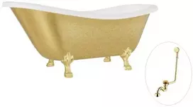 Vonia Besco Otylia Glam 170, Gold+Gold, su sifonu su persipylimu Klik-klak Gold