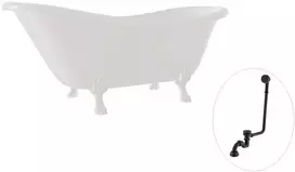 Vonia Besco Otylia 170, Baltas+Baltas, su sifonu su persipylimu Klik-klak Juodas