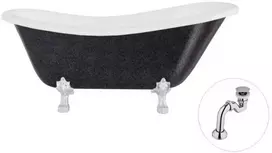 Vonia Besco Otylia Glam 160, Graphite+Chrome, su sifonu Klik-klak Chrome