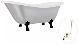 Vonia Besco Otylia Glam 170, Sidabrinis+Juodas, su sifonu su persipylimu Klik-klak Gold