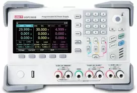 Programuojamas DC maitinimo šaltinis, 4kanalai, 328W, CH1/CH2:0~30V/5A CH3:0~6V/3A, CH4:5V, 2A, 10mV, 1mA RS232, RS485, USB, LAN, UNI-T