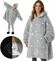 Megztinis pledas NOXNOX® Hoodie Blanket – šiltas džemperis antklodė Stars