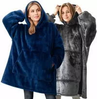 Megztinis pledas NOXNOX® Hoodie Blanket – šiltas džemperis antklodė moterims