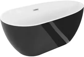 Vonia Mexen Eos, 170 x 75 cm, Baltas/Juodas + Brushed nickel persipylimas