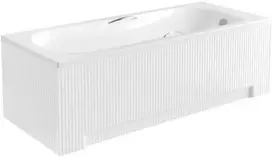Vonia Besco Aria Plus, 160 x 70 cm, su rankenėlėmis ir rifliuota balta apdaila