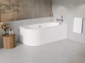 Vonia Besco Avita, 180 x 80 cm, dešininė, su rifliuota balta apdaila