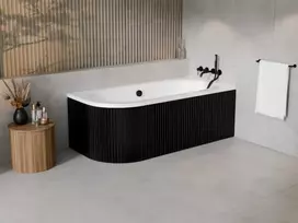Vonia Besco Avita, 180 x 80 cm, dešininė, su rifliuota juoda apdaila