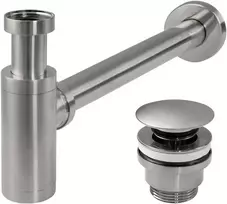 Sifonas REA su Klik-klak dangteliu praustuvams universalus, Brushed Nickel