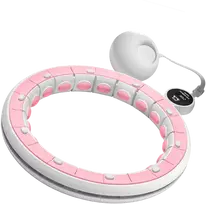 Smart Išmanusis hula hoop liekninamasis ratas su skaitikliu, smeigtukais ir svarmenimis, 50 cm, rožinis, REBEL ACTIVE