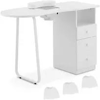 Physa Kosmetinis manikiūro stalas su dulkių sugėrikliu 120 x 45 cm - baltas