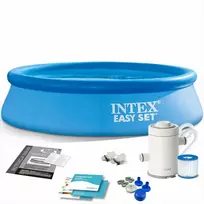 Intex Pripučiamas baseinas, 244 x 61 cm, sodui ir kiemui, su filtravimo pompa, lengvai pastatomas baseinas