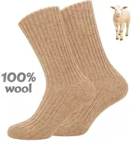 NEEDIVYOU Šiltos kojinės iš 100% vilnos, smėlio spalvos, 2 poros