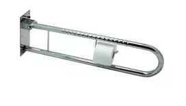 Sundo Homecare GmbH, Vokietija Atlenkiamas turėklas su laikikliu tualetiniam popieriui iš nerūdid plieno 85cm, kontūruotas