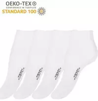 Medvilninės baltos žemos moteriškos sportinės kojinės VCA Textil, 4 poros