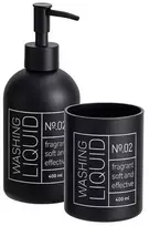 Bathroom Solutions Stiklinis muilo dozatorius ir dantų šepetėlių laikiklis ONYX