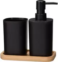Bathroom Solutions PIECES CUB vonios kambario komplektas, juodas, 3 dalių