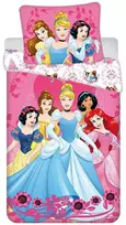 Patalynė bawełniana 140x200 Princess Princesės rožinė poszewka 70x90 JF24