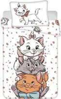 Patalynė bawełniana 100x135 Kot Marie Cat Przyjaciele balta smėlio sp. poszewka 40x60 JF24