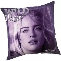 Poduszka dekoracyjna 40x40 Billie Eilish violetinė JF24