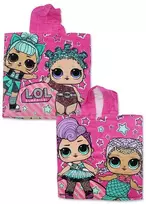 L.O.L Surprise Poncho vaikams 60x110 LOL 0048 L.O.L. laleczki w kuli surprise confetti rožinė jasne ręcznik su kapturem