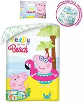 Patalynė bawełniana 140x200 Świnka Peppa kolorowa PE-3266BL poszewka 70x90 + maišelis bawełniany Halantex