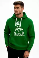 Vyriškas tamsiai žalias džemperis su gobtuvu Dakar (baltas)