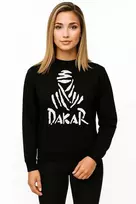 Moteriškas juodas džemperis be gobtuvo Dakar (baltas)