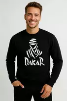 Juodas džemperis be gobtuvo Dakar (baltas)