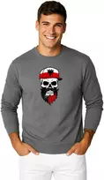 Vyriškas pilkas džemperis Poland skull cap