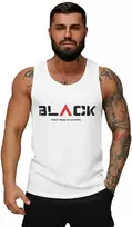 Vyriški baltos spalvos marškiniai be rankovių Black2