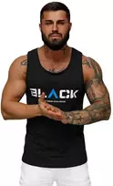 Vyriški juodos spalvos marškiniai be rankovių Black2