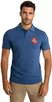 Vyriški mėlyni polo marškinėliai Herbas