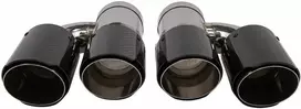 Poujoulat Duslintuvo antgalis 89 mm x 2 įėjimo 76 mm anglies pluošto blizgių detalių komplektas