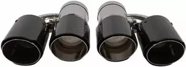 Poujoulat Duslintuvo antgalis 89 mm x 2 įleidimo anga 70 mm anglies pluošto blizgių detalių komplektas
