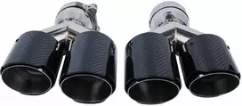 Poujoulat Duslintuvo antgalis 89 mm x 2 įėjimo 76 mm anglies pluošto blizgių detalių komplektas