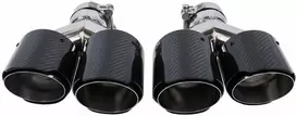 Poujoulat Duslintuvo antgalis 101 mm x 2 įleidimo anga 70 mm anglies pluošto blizgių detalių komplektas