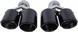 Poujoulat Duslintuvo antgalis 89 mm x 2 įleidimo anga 70 mm anglies pluošto blizgių detalių komplektas